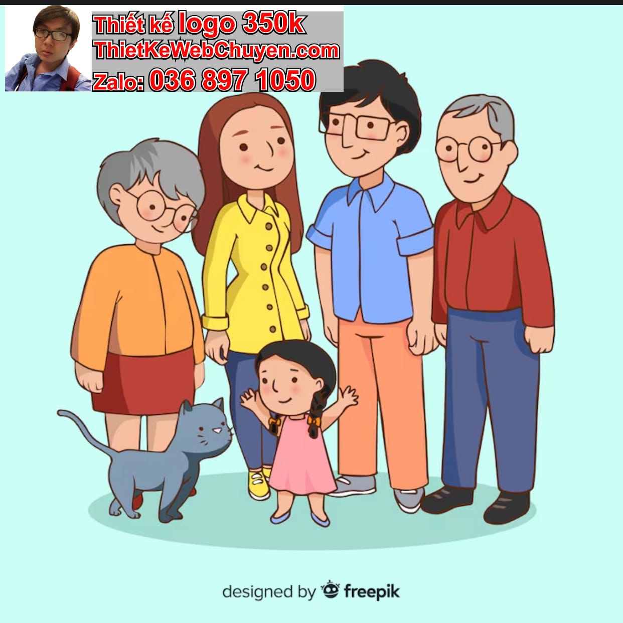 Thiết kế chibi gia đình nhỏ