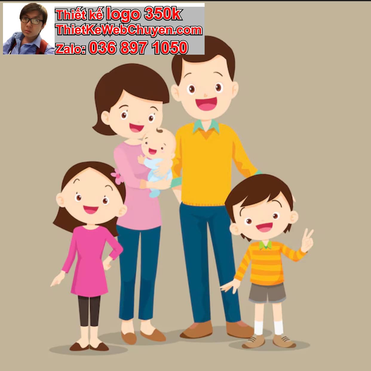 Thiết kế chibi gia đình nhỏ