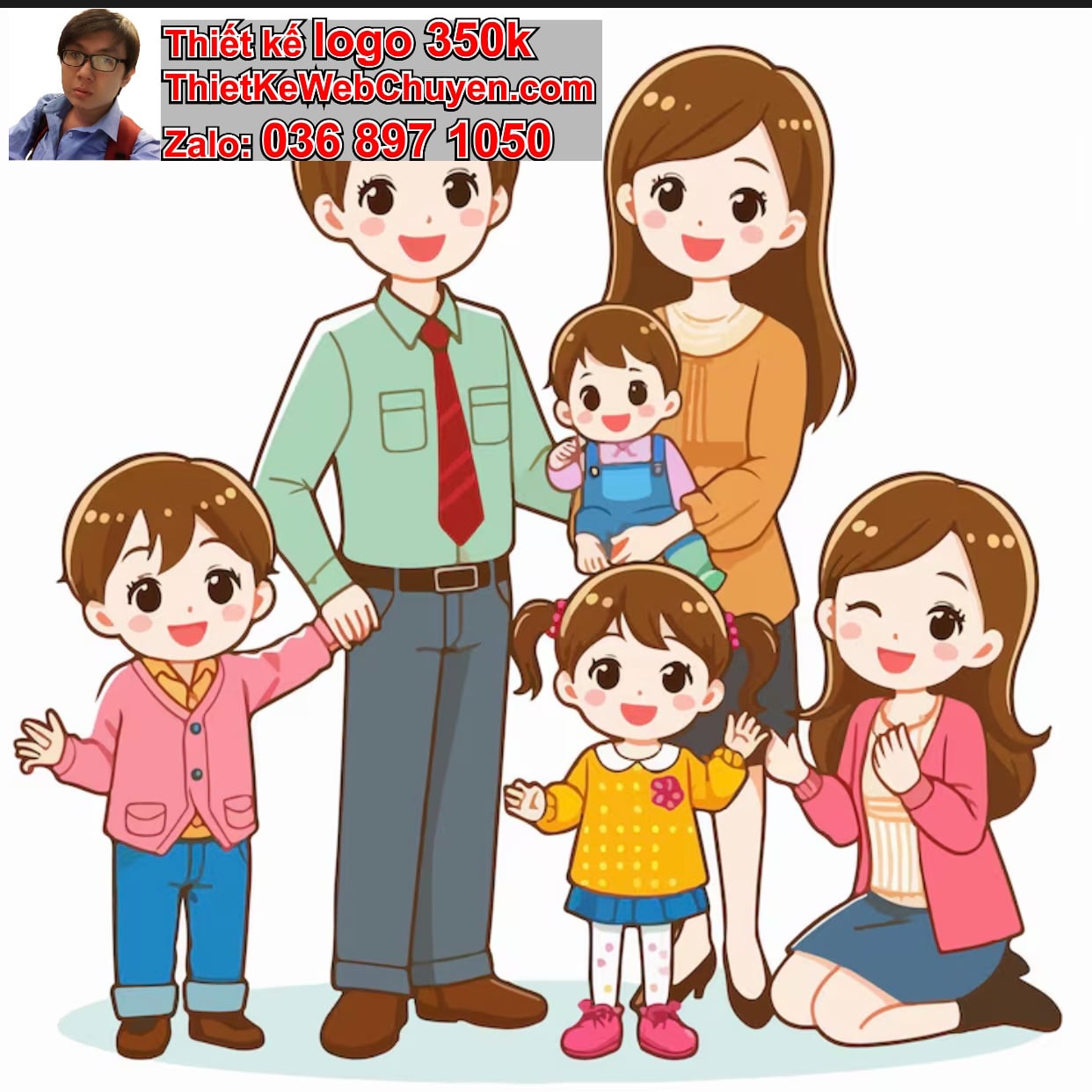 Thiết kế chibi gia đình nhỏ