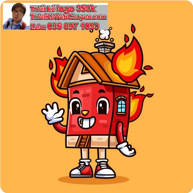 thiết kế linh vật hình ngôi nhà