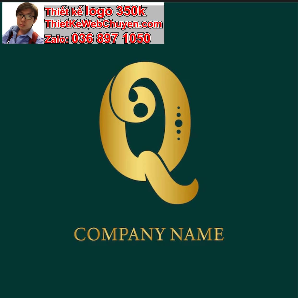 Thiết kế logo miễn phí chữ Q cách điệu