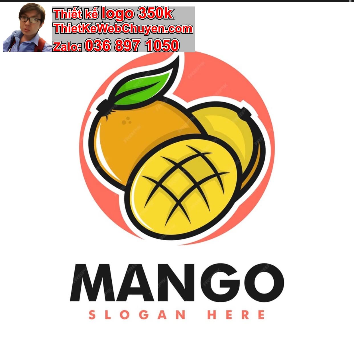 Thiết kế logo miễn phí trái xoài