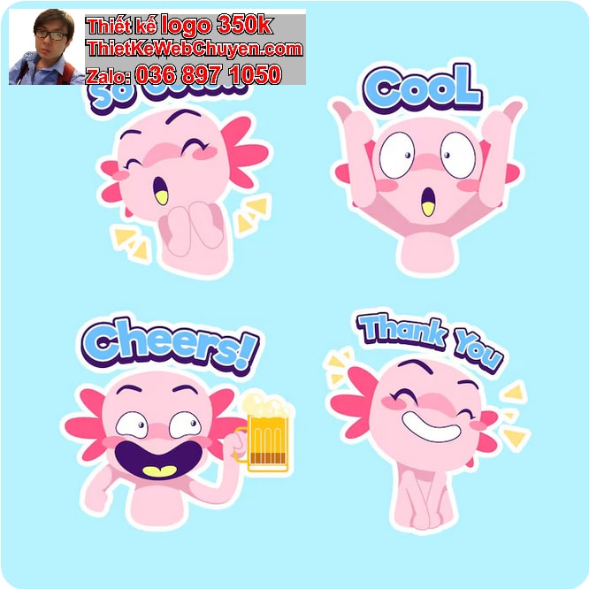 thiết kế mascot kèm bộ sticker chat