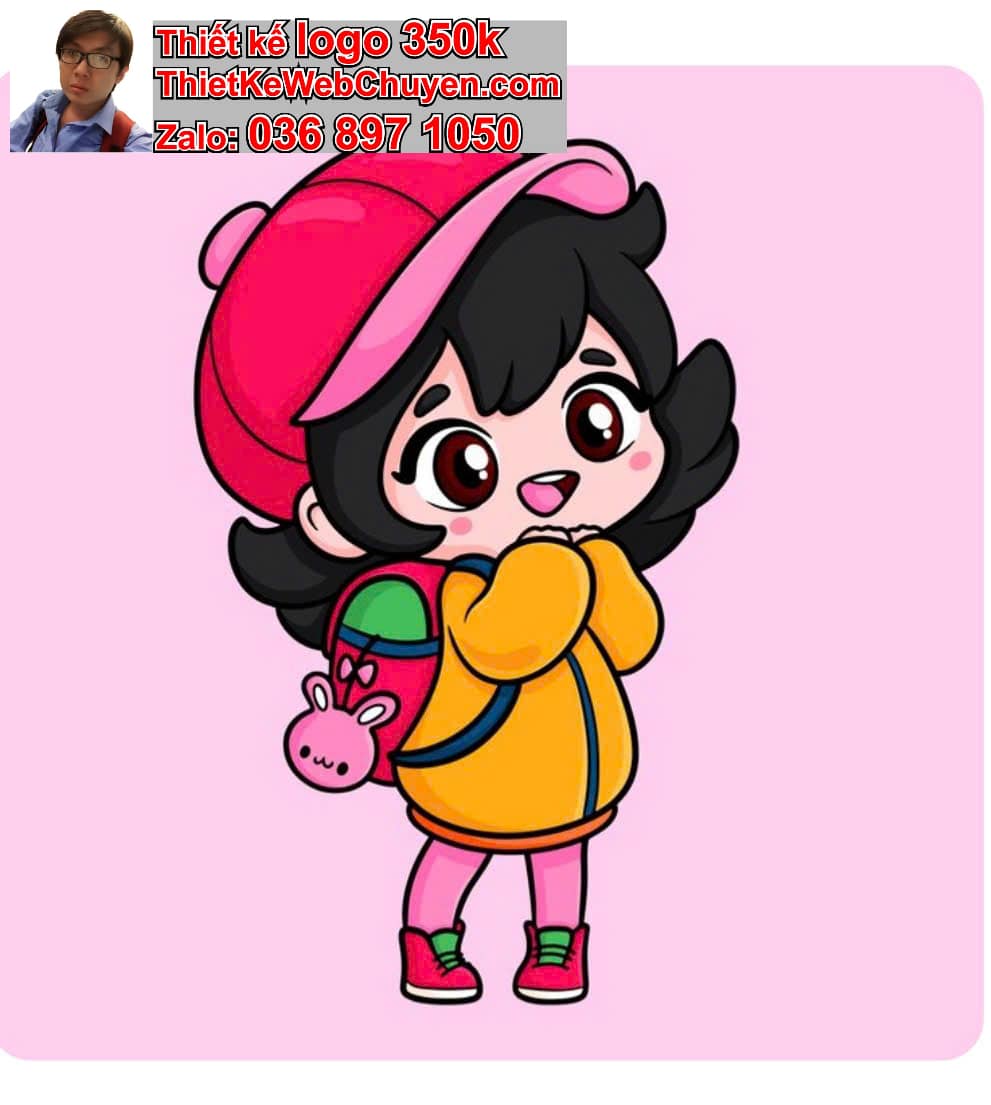 Thiết kế mascot nhân vật bé gái