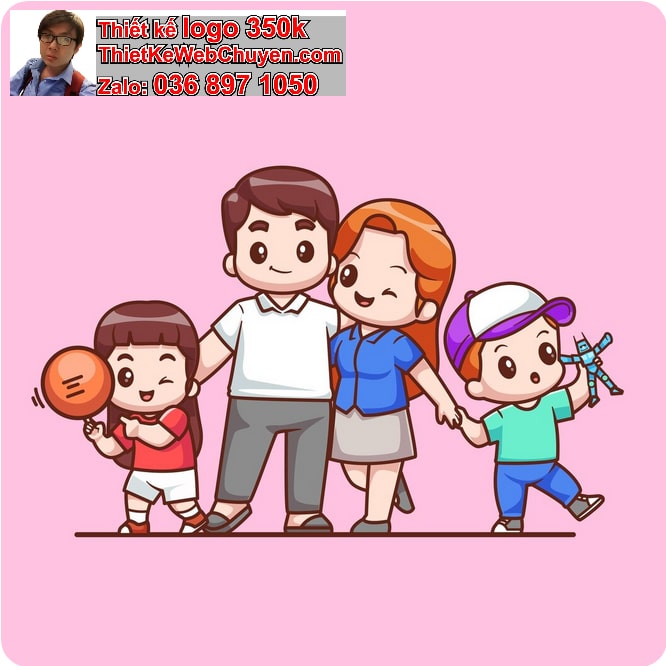 vẽ chibi bố mẹ và con
