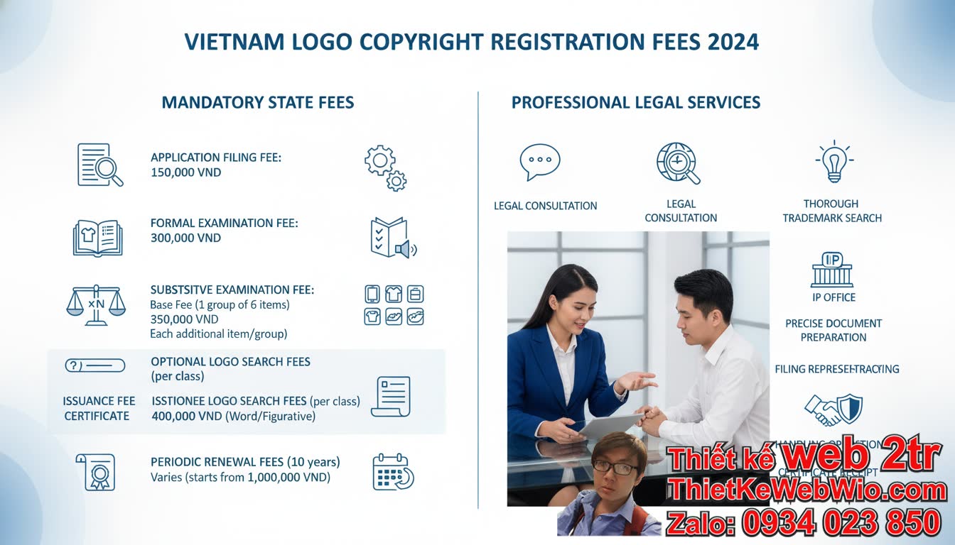 1. Phí dịch vụ đăng ký bản quyền logo bao gồm những gì?