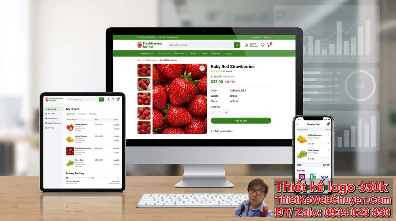 Thiết kế web cửa hàng trái cây tươi giá rẻ cần có những tính năng nào để tối ưu
trải nghiệm khách hàng? Thiết kế web cửa hàng trái cây tươi giá rẻ cần có những tính năng nào để tối ưu
trải nghiệm khách hàng?