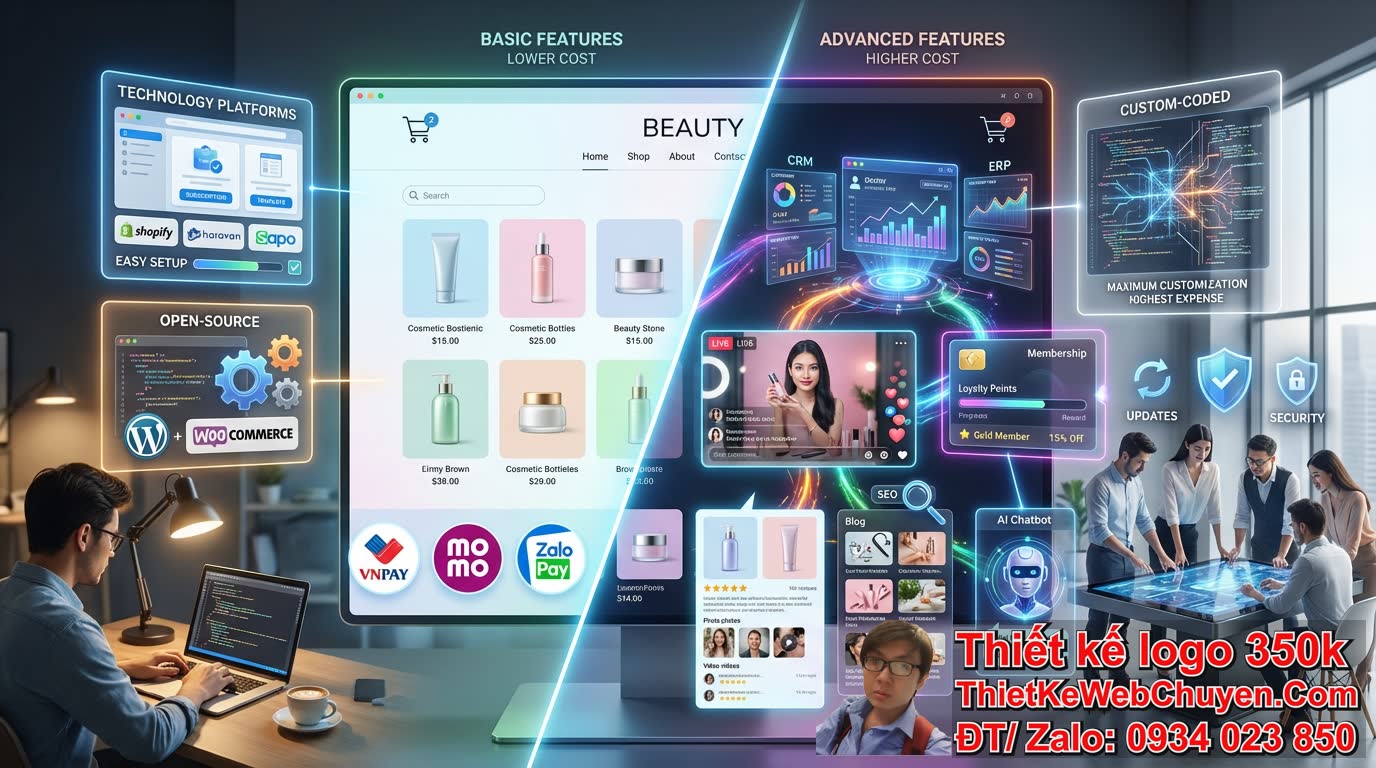 Các yếu tố nào quyết định chi phí khi thiết kế web bán mỹ phẩm giá rẻ? Các yếu tố nào quyết định chi phí khi thiết kế web bán mỹ phẩm giá rẻ?