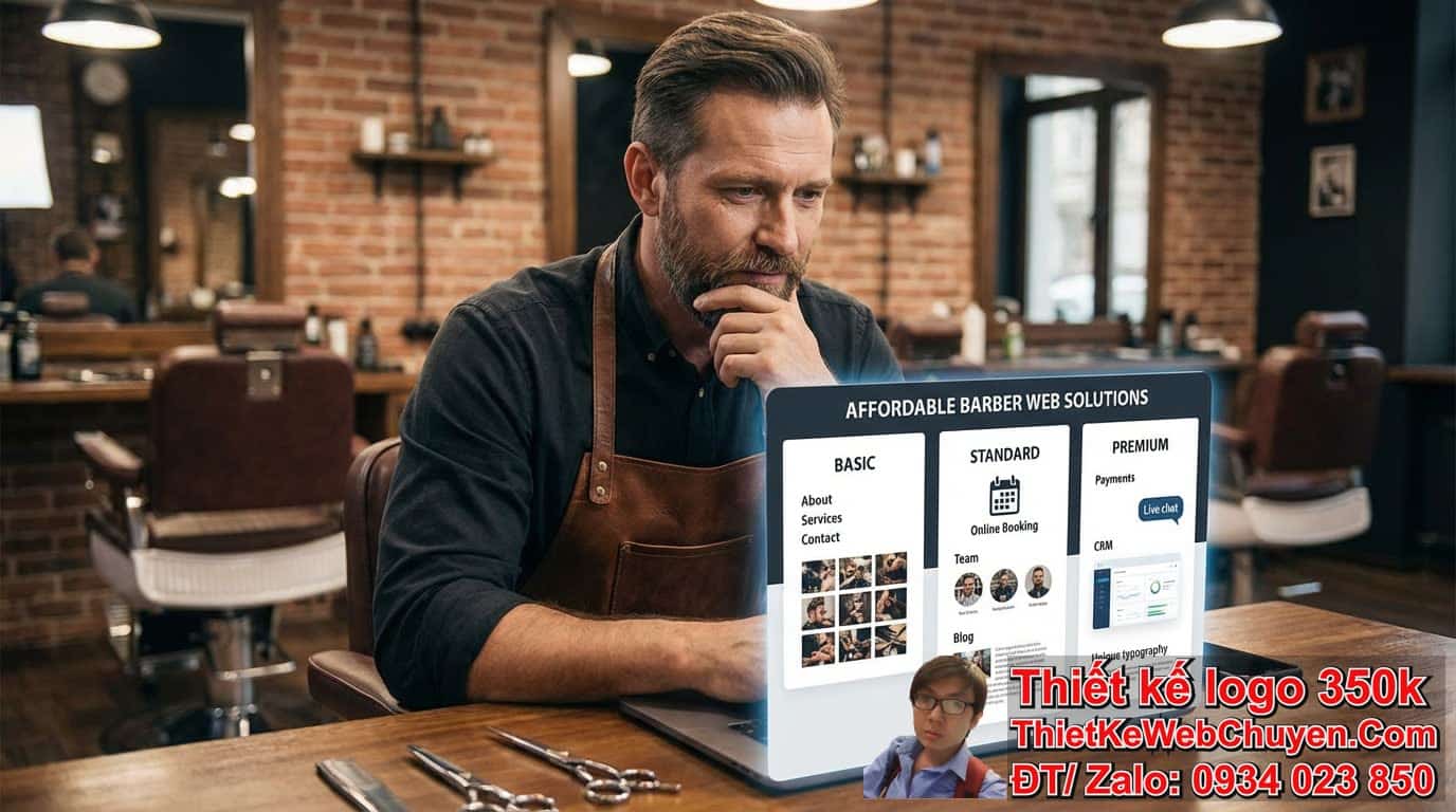 Chi phí để thiết kế web cắt tóc barber shop giá rẻ là bao nhiêu và những yếu tố
nào ảnh hưởng đến giá? Chi phí để thiết kế web cắt tóc barber shop giá rẻ là bao nhiêu và những yếu tố
nào ảnh hưởng đến giá?