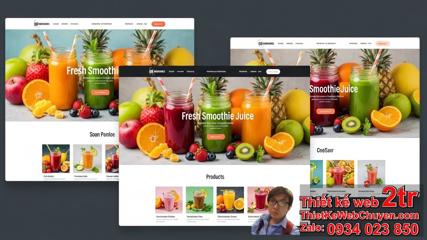 Mẫu web đẹp cửa hàng nước ép sinh tố: Tại sao cần một website chuyên nghiệp?