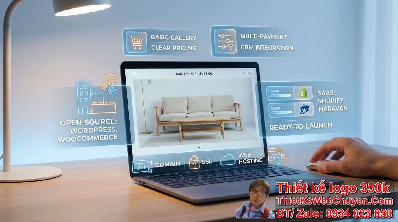 Những yếu tố nào ảnh hưởng đến chi phí thiết kế web bán hàng nội thất giá rẻ?