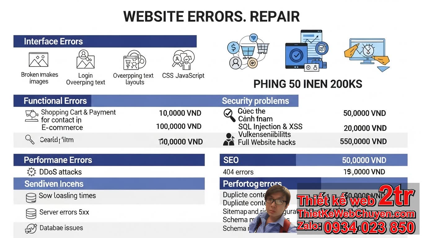 Phí Sửa Lỗi Website Bao Nhiêu Tùy Thuộc Vào Loại Lỗi? Phí Sửa Lỗi Website Bao Nhiêu Tùy Thuộc Vào Loại Lỗi?