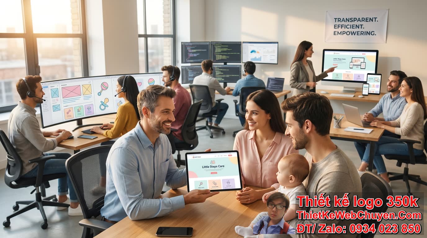 Quy trình triển khai thiết kế web dịch vụ chăm sóc mẹ và bé giá rẻ tại
ThietKeWebChuyen.com diễn ra như thế nào?