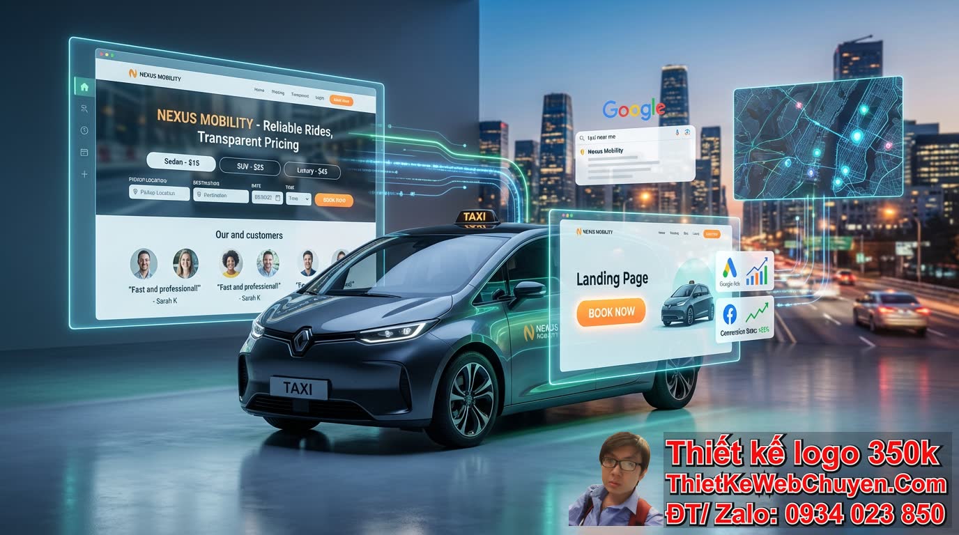 Tại sao thiết kế web taxi + landing page chạy quảng cáo là yếu tố sống còn cho
doanh nghiệp của bạn?