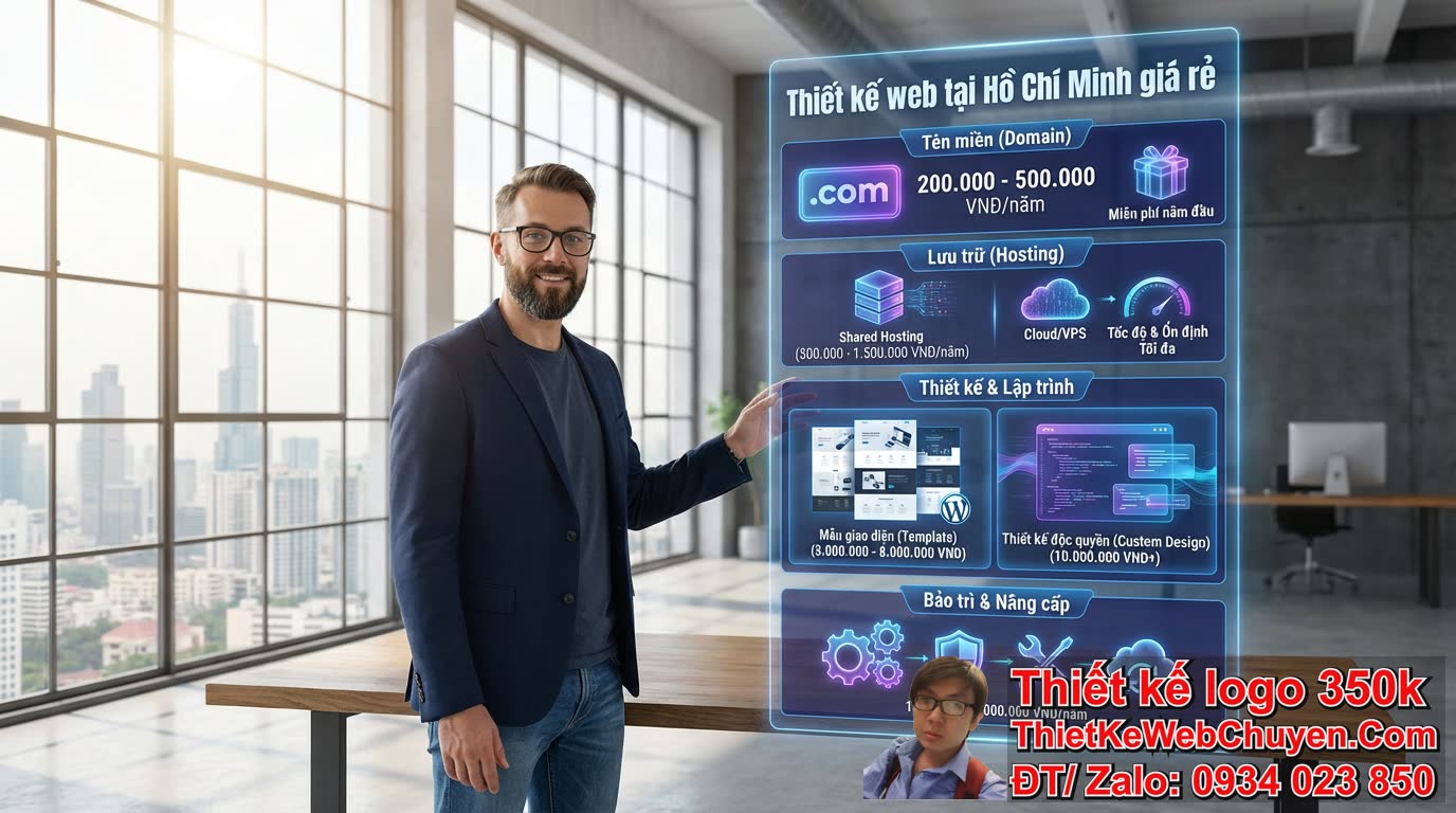 Thiết kế web tại Hồ Chí Minh giá rẻ bao gồm những chi phí nào?