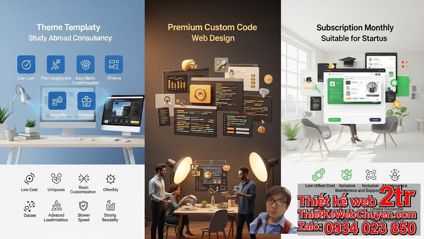 Thiết Kế Web Tư Vấn Du Học Bằng Các Gói Giải Pháp Nào?