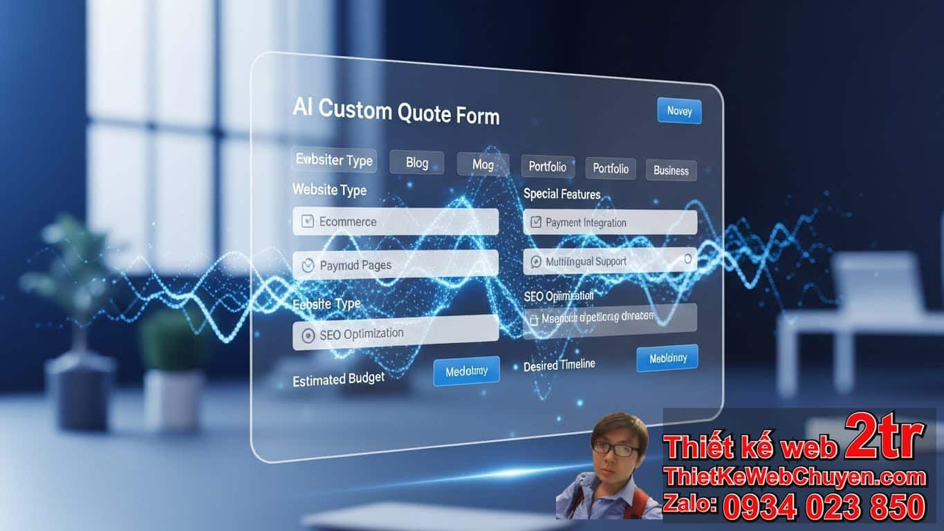 AI tạo form báo giá là gì và tại sao nó lại quan trọng cho ngành thiết kế web
bằng AI? AI tạo form báo giá là gì và tại sao nó lại quan trọng cho ngành thiết kế web
bằng AI?