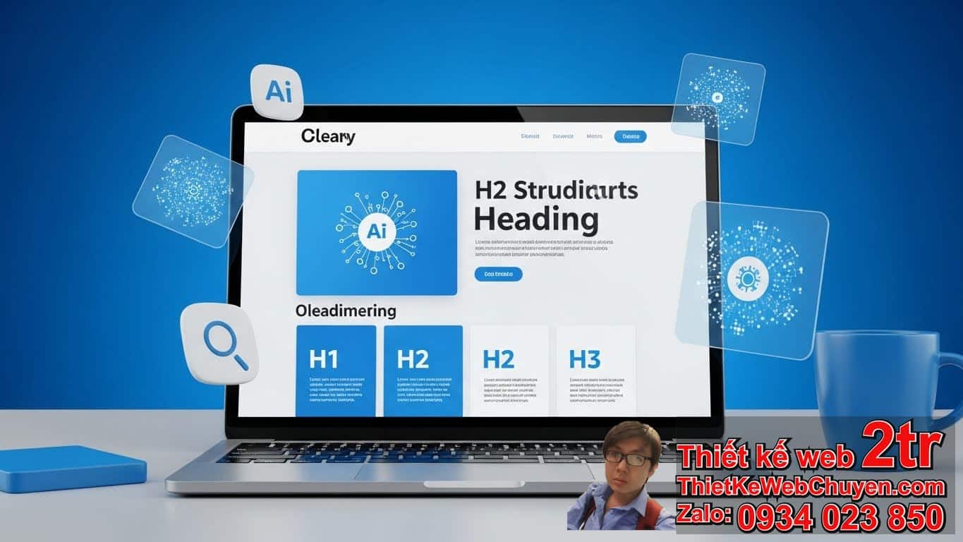 AI tạo heading H1 H2 H3 chuẩn SEO: Tại sao lại quan trọng trong thiết kế web
bằng AI?