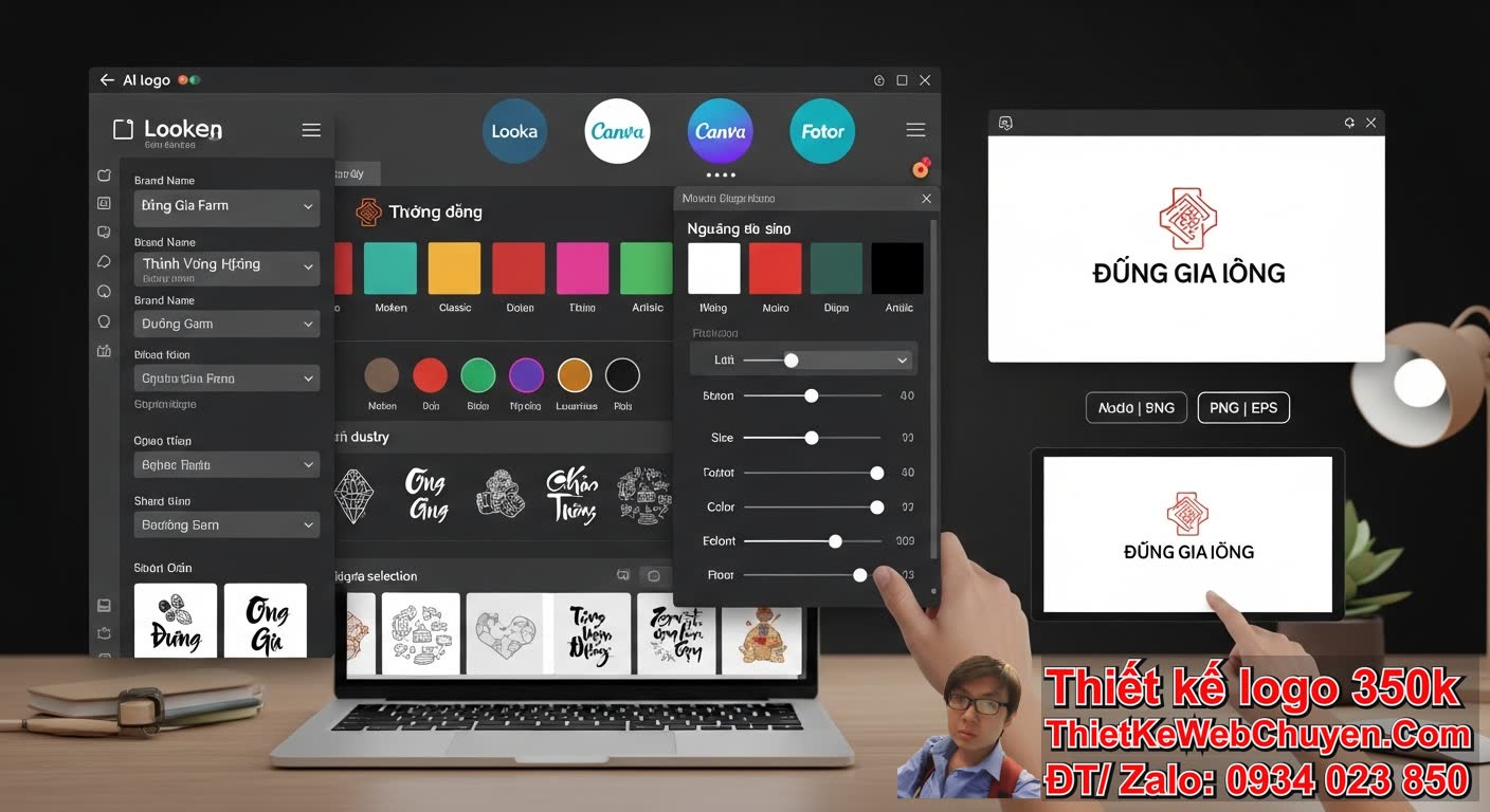 Bước từng bước thiết kế logo bằng AI họ Đặng hiệu quả