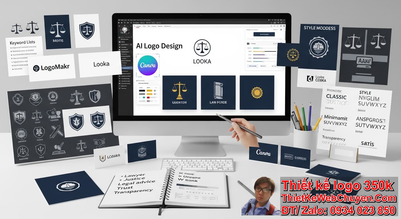 Các bước thiết kế logo bằng AI cho luật sư chi tiết Các bước thiết kế logo bằng AI cho luật sư chi tiết