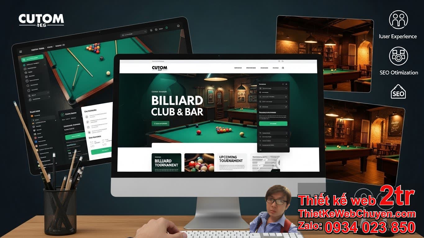 Freelancer thiết kế web CLB quán bida billiard có vai trò gì trong việc xây dựng
thương hiệu trực tuyến?