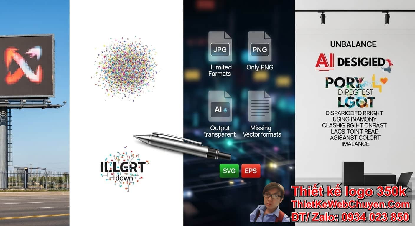 Lỗi thường gặp khi dùng AI thiết kế logo: Các yếu tố kỹ thuật mà AI thường bỏ
qua là gì? Lỗi thường gặp khi dùng AI thiết kế logo: Các yếu tố kỹ thuật mà AI thường bỏ
qua là gì?