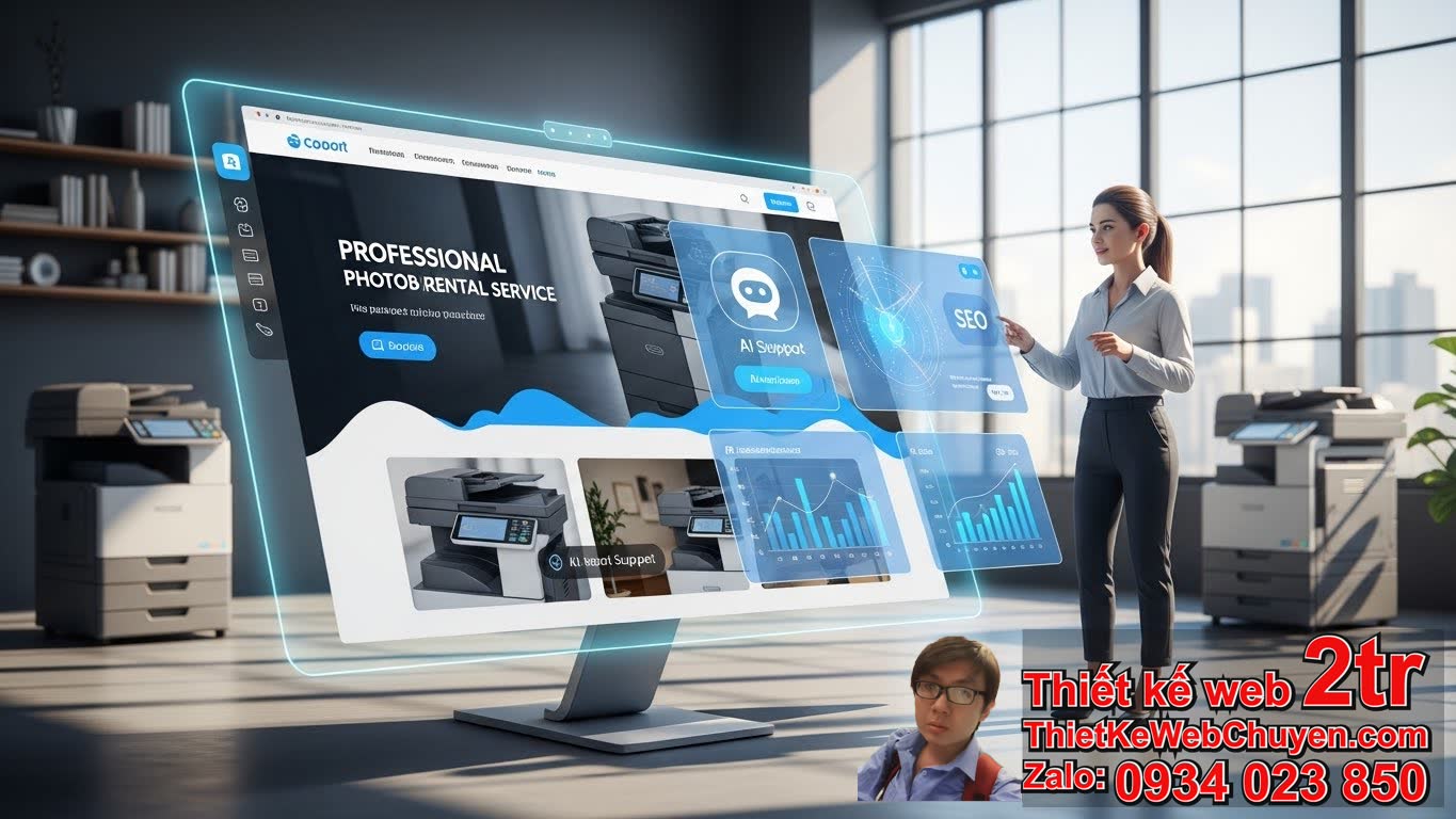Nhu cầu thiết kế web bằng AI cho dịch vụ cho thuê máy photocopy là gì? Nhu cầu thiết kế web bằng AI cho dịch vụ cho thuê máy photocopy là gì?