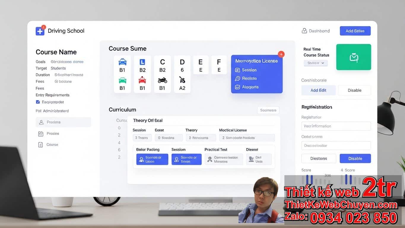 Thiết kế web đào tạo dạy lái xe có tính năng gì để quản lý khóa học hiệu quả? Thiết kế web đào tạo dạy lái xe có tính năng gì để quản lý khóa học hiệu quả?