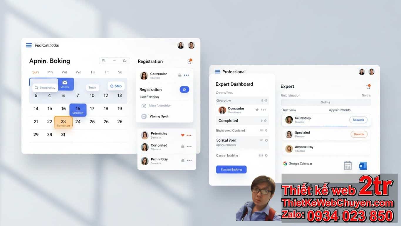 Thiết kế web dịch vụ tư vấn tâm lý có tính năng gì để đặt lịch hẹn và quản lý
lịch hẹn hiệu quả?
