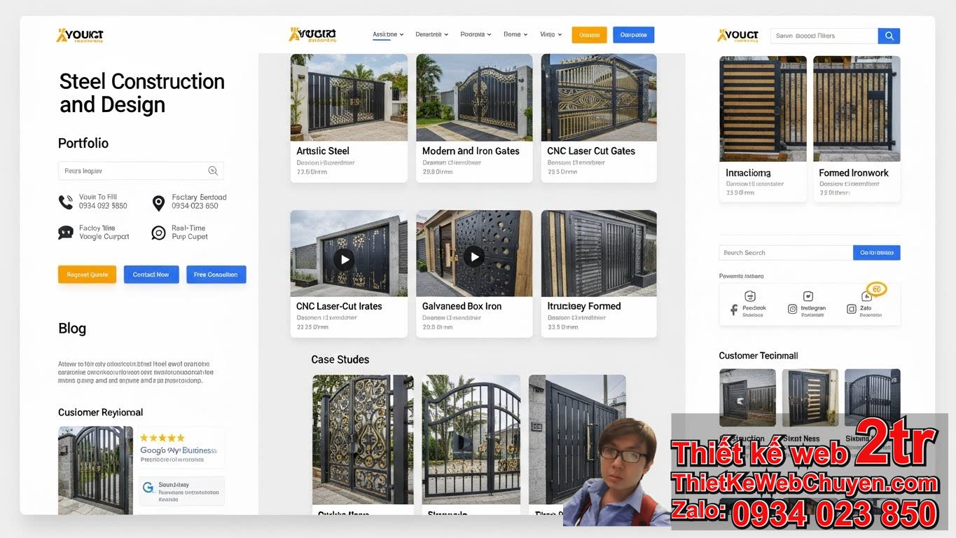 Thiết kế web thi công Cửa cổng sắt có tính năng gì để thu hút khách hàng?
