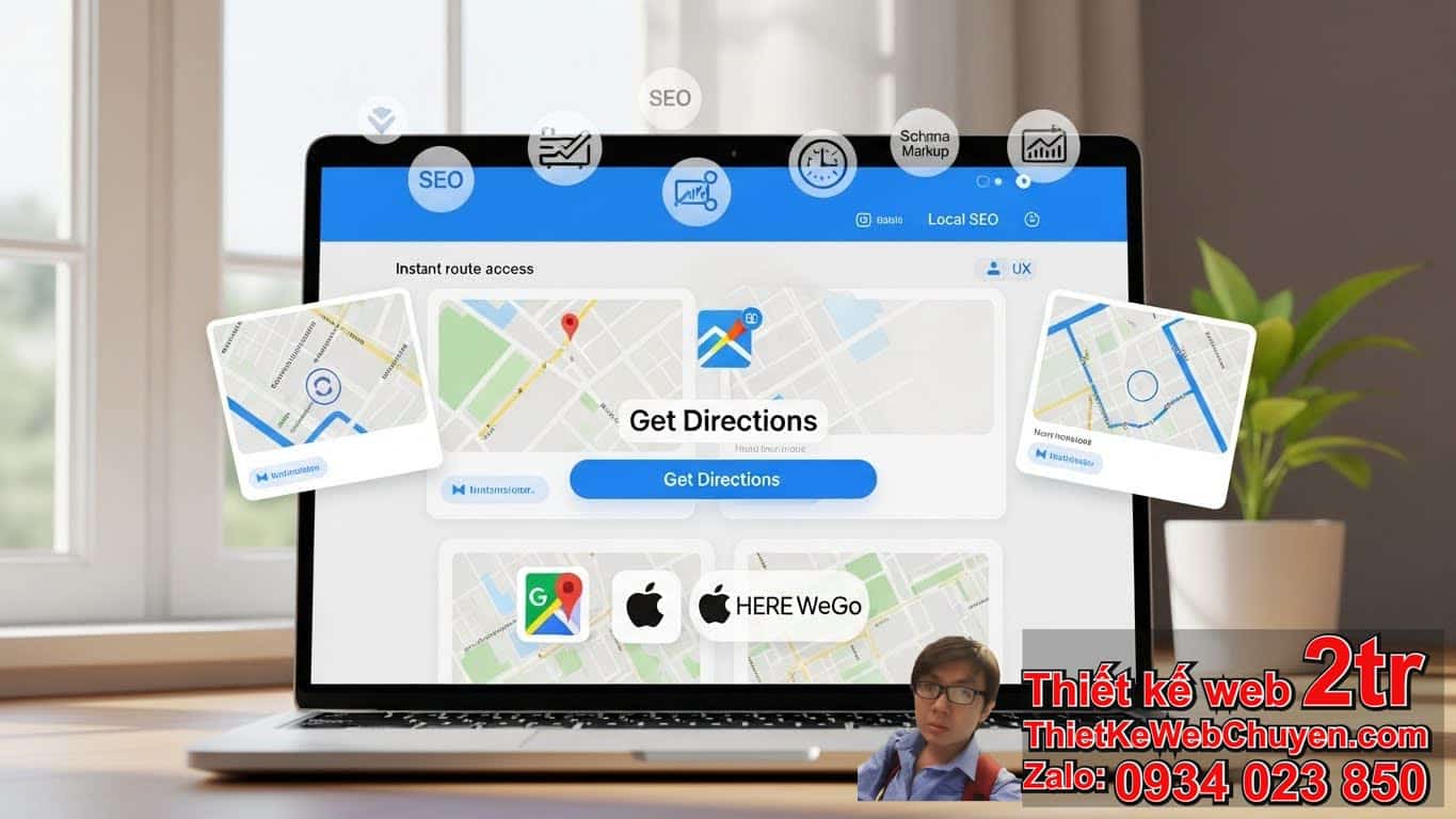 Thiết kế website cần nút chỉ đường (get directions) để làm gì?
