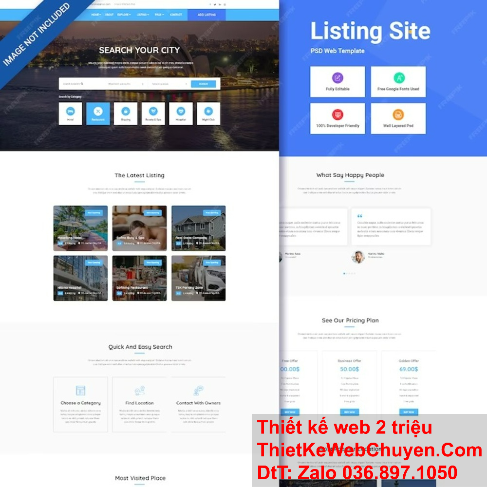 Thiết kế website trọn gói bao gồm thiết kế giao diện, phát triển tính năng và bảo trì.