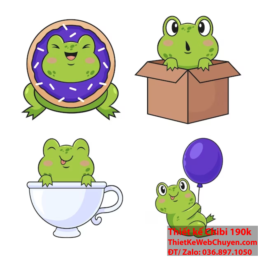 Con ếch chibi: Người bạn đồng hành hoàn hảo cho mọi cuộc phiêu lưu! Con ếch chibi kawaii: Biểu tượng của sự vui tươi và niềm hạnh phúc!