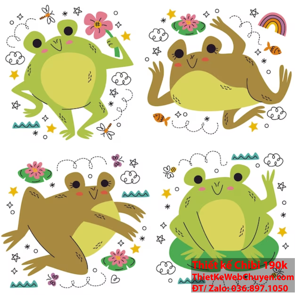 Con ếch chibi: Bạn đồng hành trong cuộc phiêu lưu đầy màu sắc! Bí mật của sự dễ thương: Con ếch chibi kawaii.