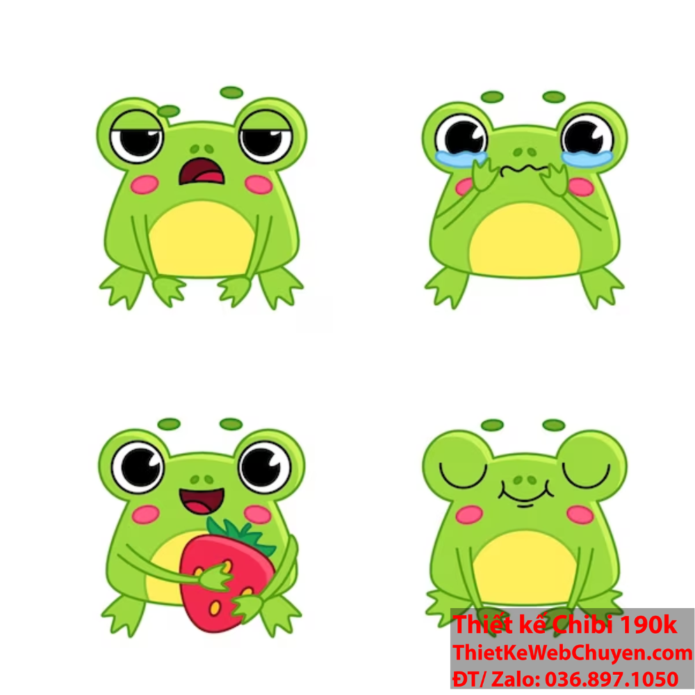 Sự ngọt ngào và dễ thương của Con ếch chibi. Đắm chìm trong sự đáng yêu của Con ếch chibi kawaii.