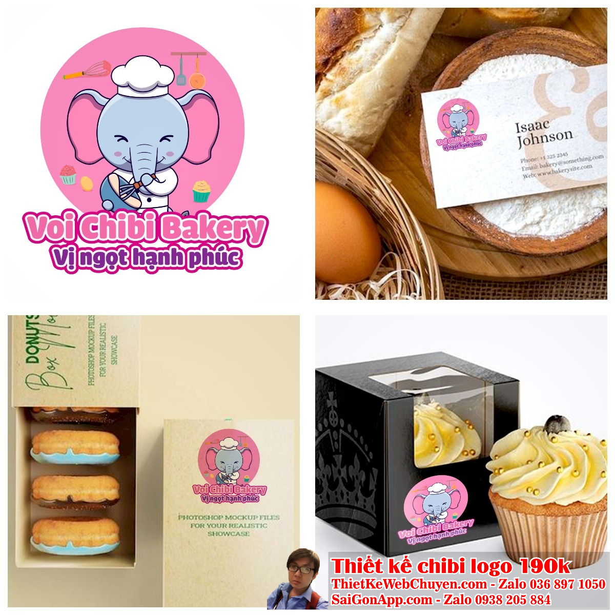 "Với một con voi chibi, logo của bạn sẽ nổi bật giữa đám đông." "Sự đáng yêu của con voi chibi sẽ khiến cho logo của bạn trở nên đặc biệt."