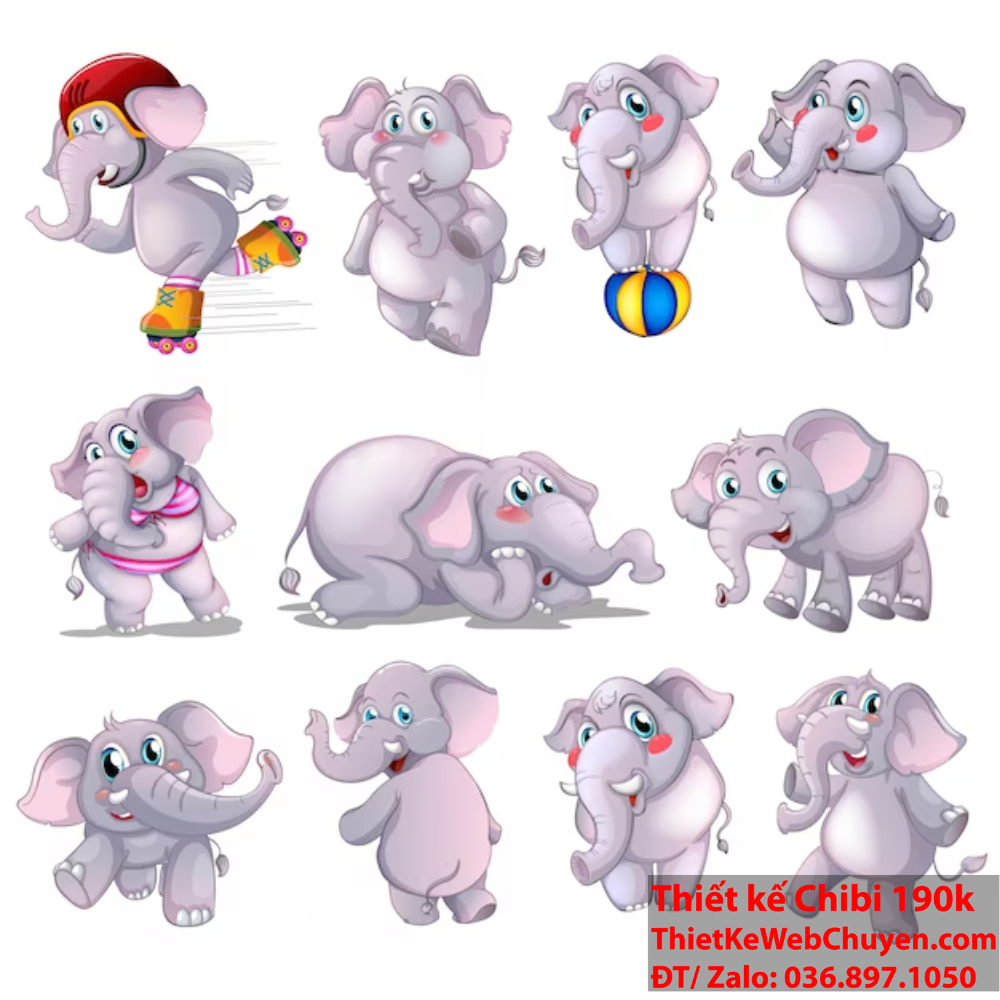 Sưu tập hình ảnh con voi chibi xinh xắn nhất Đẹp ngọt ngào: Con voi chibi trong nghệ thuật và thiết kế