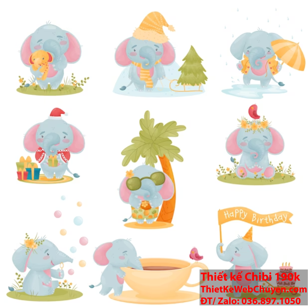 Sự phổ biến của con voi chibi trong văn hóa pop và manga Dấu ấn con voi chibi trong thế giới giải trí