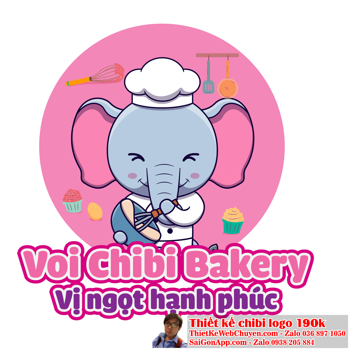 "Con voi chibi có thể biến logo của bạn thành một tác phẩm nghệ thuật đích thực." "Với một con voi chibi, logo của bạn sẽ gây ấn tượng mạnh mẽ với mọi người."