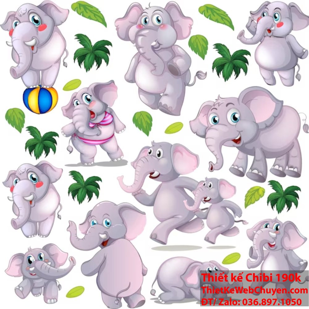 Con voi chibi và những bộ tranh đầy màu sắc và sinh động Con voi chibi: Biểu tượng của lòng trung thành và tình bạn