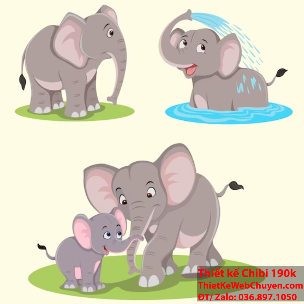 Con voi chibi: Sự kỳ diệu của sự đơn giản và đáng yêu Con voi chibi và truyền thuyết về sức mạnh bất ngờ