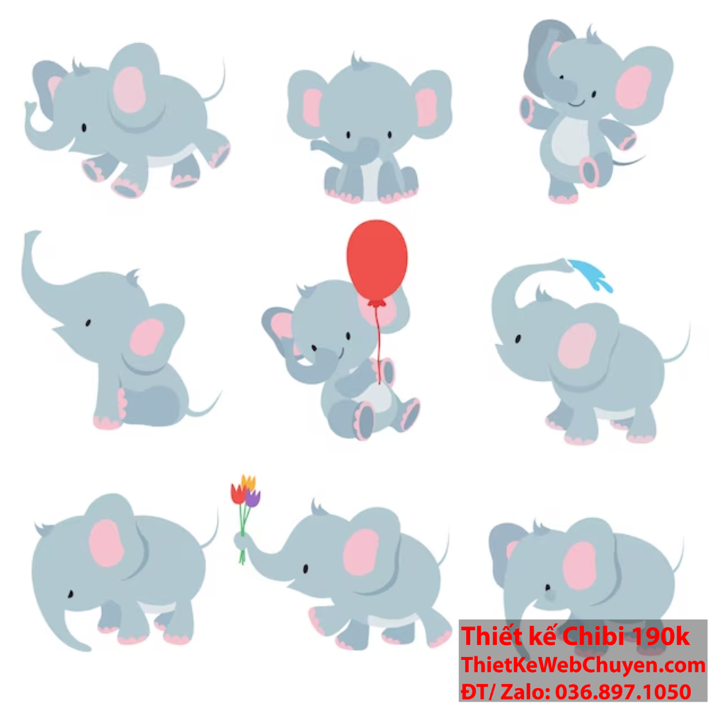 Những hình ảnh đáng yêu của con voi chibi bạn không thể bỏ qua Con voi chibi: Biểu tượng của sự dễ thương và đáng yêu