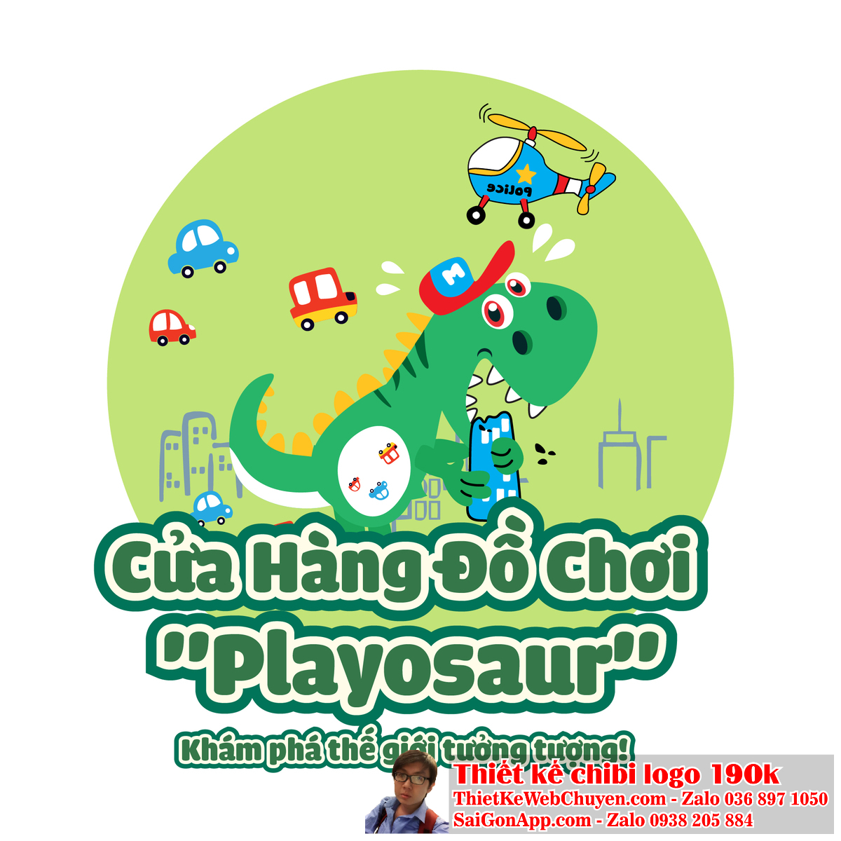 Thiết kế logo Khủng long chibi có thể tạo ấn tượng mạnh mẽ. Khủng long chibi là xu hướng thiết kế logo mới lạ.