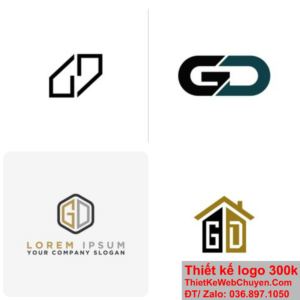 Logo GD được thiết kế với phong cách hiện đại.