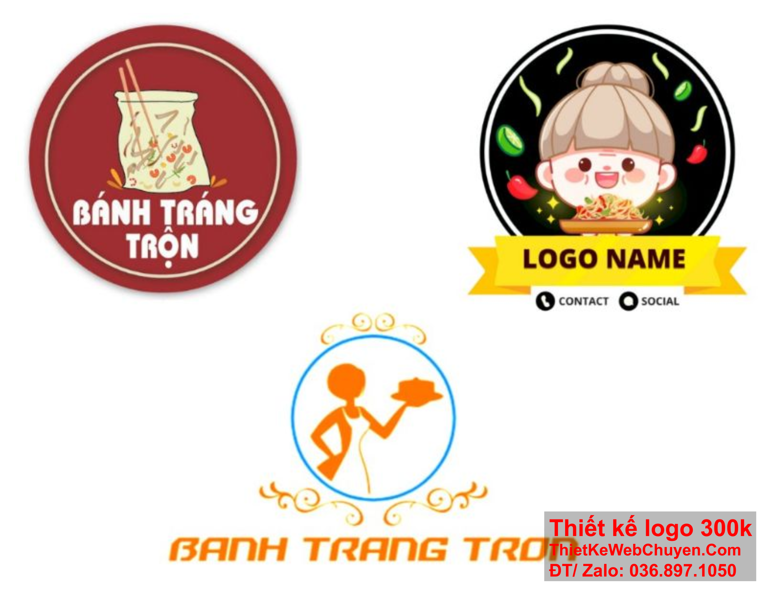 Logo bánh tráng trộn thường được thiết kế để phản ánh sự tinh tế và sự đặc biệt của món ăn.