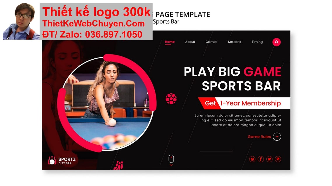 Nâng cấp web CLB quán bida billiard Nâng cấp web CLB quán bida billiard