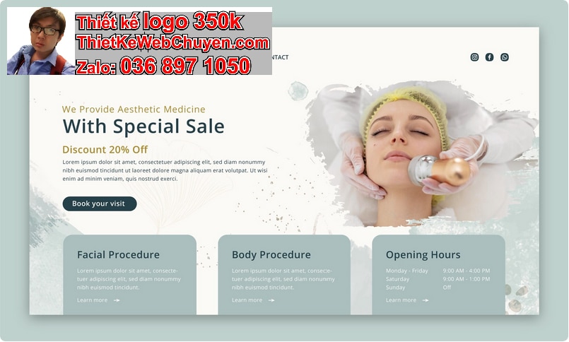 Nâng cấp web dịch vụ Beauty clinic