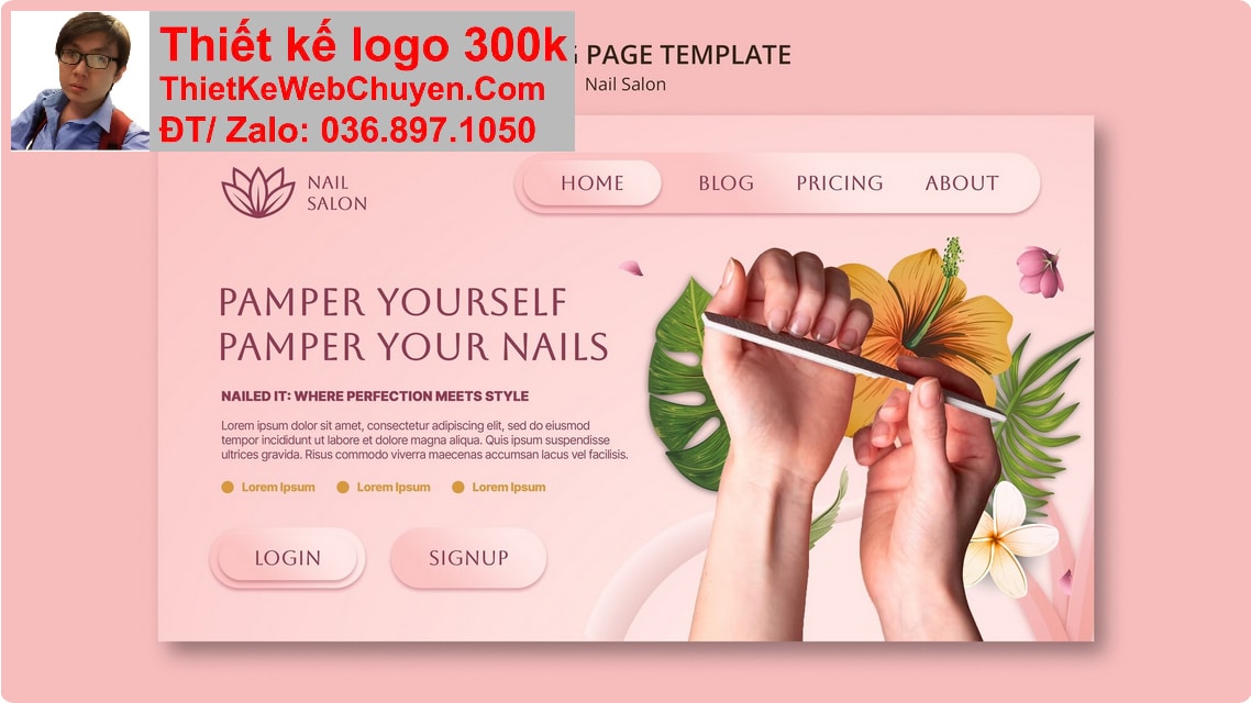 Nâng cấp web thẩm mỹ viện nail Nâng cấp web thẩm mỹ viện nail
