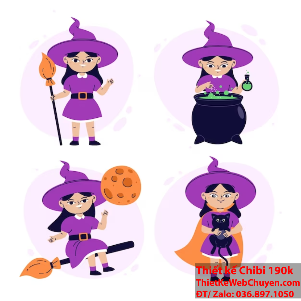 Phù thủy chibi: Sự kết hợp tuyệt vời giữa nghệ thuật và phép thuật! Phù thủy chibi: Sức hút đến từ sự kỳ bí và độc đáo!