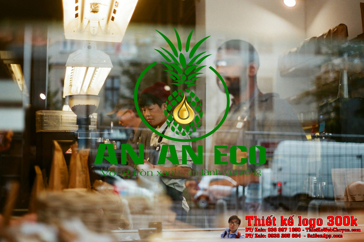 Chi tiết biểu tượng quả khóm trong Thiết Kế Logo An An Eco